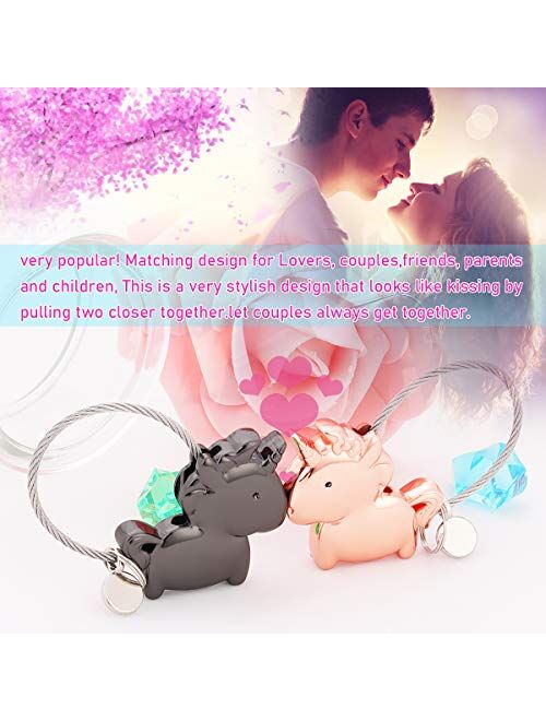 Magnetic Destined Kissing Couples Keychains Cute Chain Ring Keyring Cover Gift