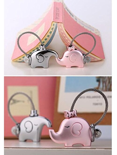 Preamer Valentine Day Gifts Cute Elephant Couple Keychain for Girl Lovers Gift Couples Gifts