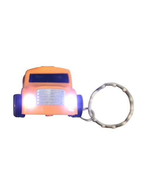 School Bus Keychain with LED Lights and Noise Backpack Charm