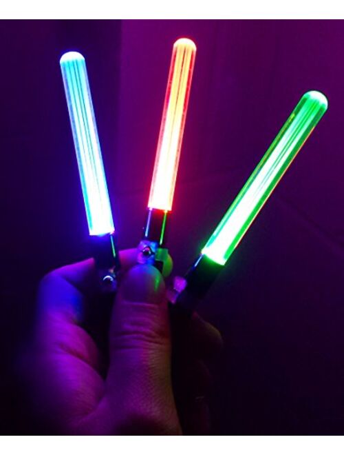 RED Mini Light Saber Keyring Party Star Wars Clubs Keychain with Light Sticks LED dance Jedi Sith Lord parties V. Cool RED, GREEN Or PINK (RED)