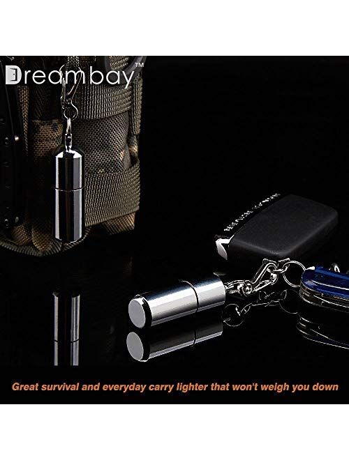 Dreambay EDC Waterproof Lighter - 2 Pack Peanut Lighter for Survival and Emergency Use Bonus Inculded 6 Keychain With Lighter Flint, 1 Windproof Wick, 2 Waterproof O-Ring