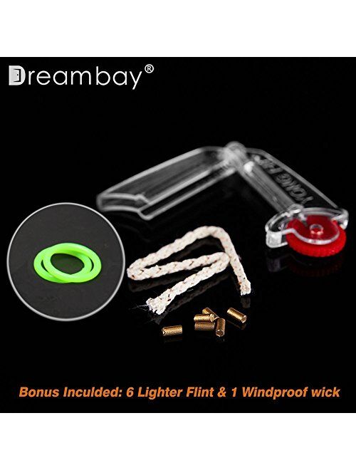 Dreambay EDC Waterproof Lighter - 2 Pack Peanut Lighter for Survival and Emergency Use Bonus Inculded 6 Keychain With Lighter Flint, 1 Windproof Wick, 2 Waterproof O-Ring