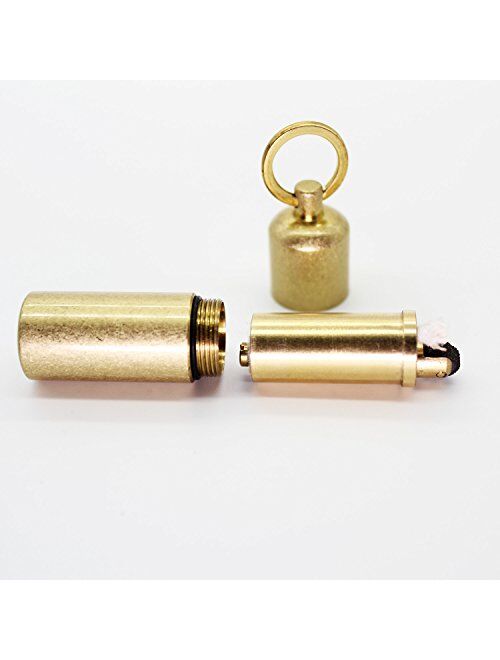 Dreambay Brass Keychain Mini Lighter EDC Peanut Waterproof Lighter for Fire Starter Survival Camping Emergency Use