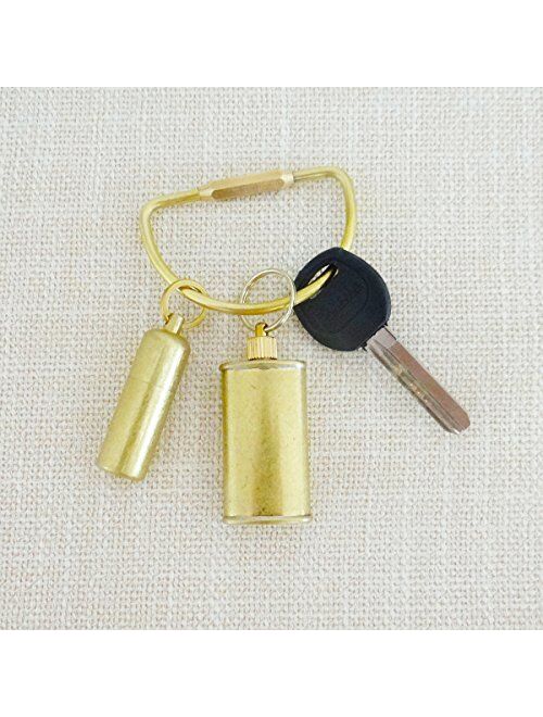 PPFISH Mini Brass Lighter - EDC Peanut Keychain With Lighter - Waterproof Fire Starter Especially for Survival and Emergency Use