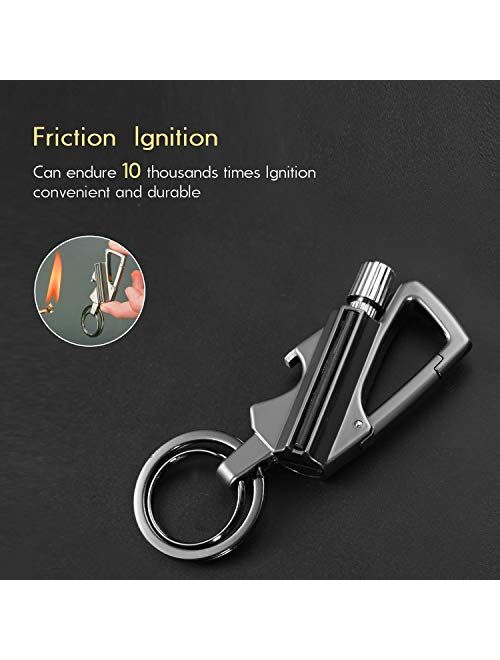 YUSUD Permanent Match, Flint Fire Starter Never Ending Match Keychain With Lighter, Bottle Opener, Forever Waterproof Matches Strike Anywhere, Survival Cool Lighters for 