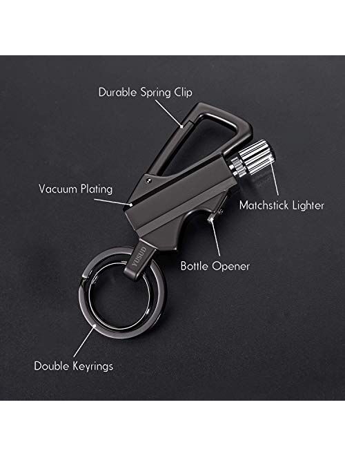 YUSUD Permanent Match, Flint Fire Starter Never Ending Match Keychain With Lighter, Bottle Opener, Forever Waterproof Matches Strike Anywhere, Survival Cool Lighters for 