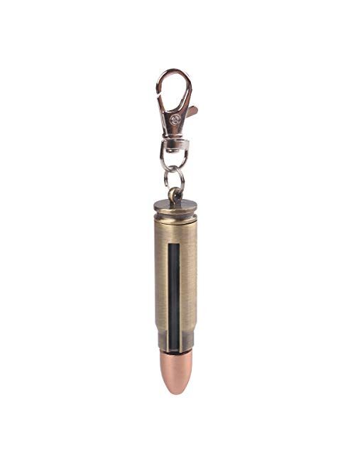 SURVIVE Permanent Match Bullet Metal Keychain Quick Clip, Reusable Survival Fire Starter Keychain With Lighter, Emergency Waterproof Striker Stick Kit