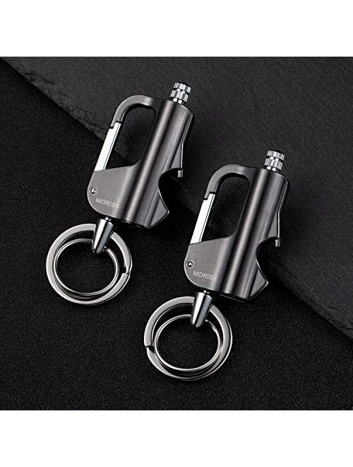 Morisk 2 Pack Permanent Match Keychain with Bottle Opener, Waterproof Flint Fire Starter Refillable Survival Keychain With Lighter, EDC, Firestarter/Forever Matches for O