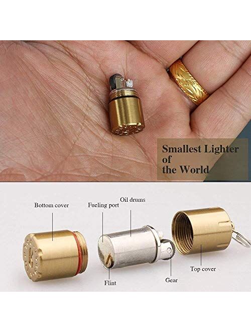 Mini Thumb Keychain With Lighter and Knife Set,Field Emergency Survival Tool Sophisticated and Practical (Lighter and Knife)