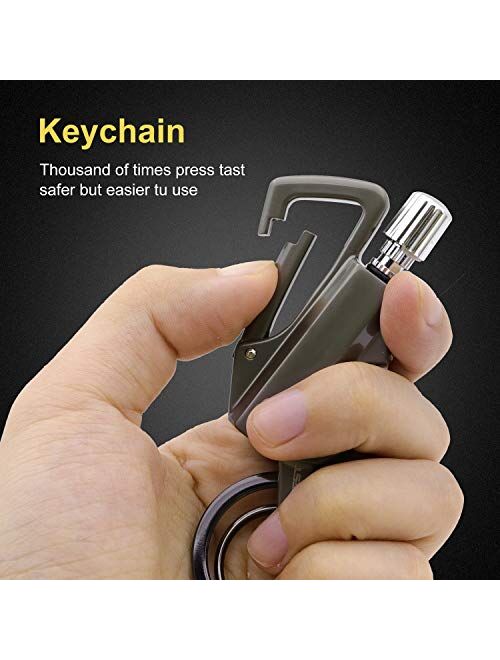 Romeifly Keychain Multitool Fire Starter with Flint Metal Matchstick and Bottle Opener Kerosene Refillable Fire Lighter Keychain Lighter Emergency Survival Gear