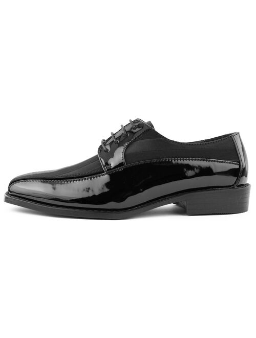 Amali Mens Satin Avant Oxford Formal Lace-Up Dress Shoe Black Size 12