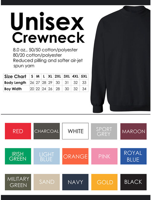 Gildan Crewneck Sweatshirt Unisex Sweatshirts Basic Casual Sweatshirts for Women Men's Fleece Crewneck Sweatshirt Long Sleeve Plain Sweatshirt