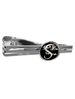 Asian Chinese Dragon - Black Round Tie Clip