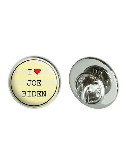 I Love Heart Joe Biden Presidential Election Round Metal Lapel Hat Pin Tie Tack Pinback