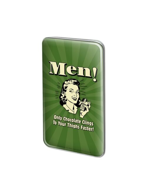 Men Only Chocolate Clings to Your Thighs Faster Funny Humor Metal Rectangle Lapel Hat Pin Tie Tack Pinback