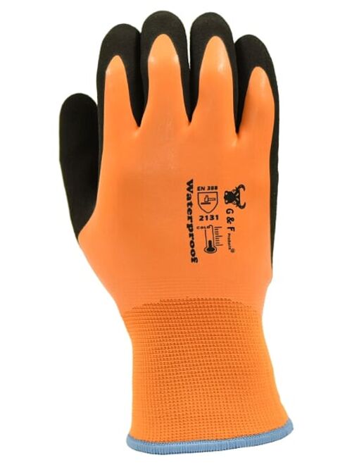G & F Waterproof, Double Thermal shell, double Latex coated, Winter Gloves, Sandy finished, size: XL