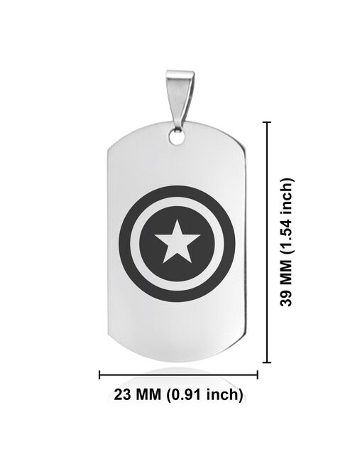 Stainless Steel Captain America Dog Tag Keychain Circle Ring