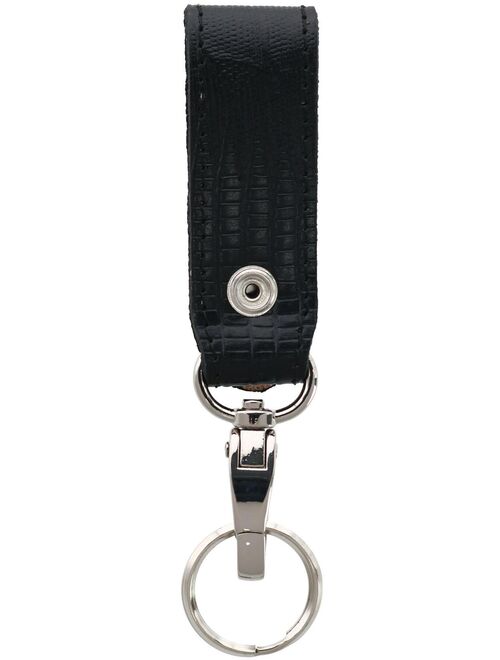 3 D Belt Company Leather Lizard Print Fob with Carabiner Key Ring