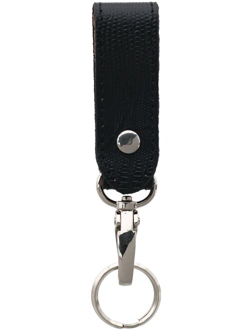 3 D Belt Company Leather Lizard Print Fob with Carabiner Key Ring