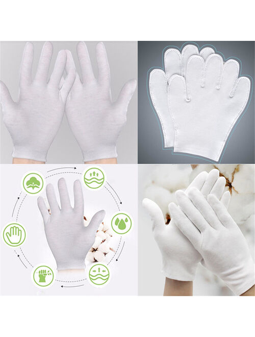 wsevypo 6 Pairs Unisex Adult Cotton White Gloves & Size S/M/L/XL