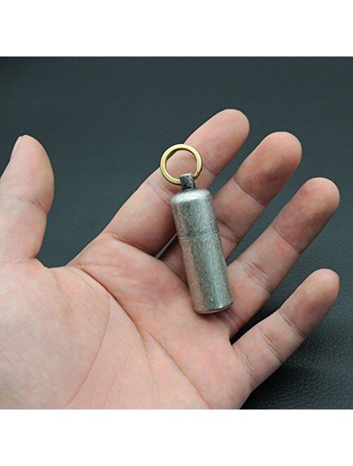 PPFISH Mini Brass Lighter - EDC Peanut Keychain With Lighter - Waterproof Fire Starter Especially for Survival and Emergency Use