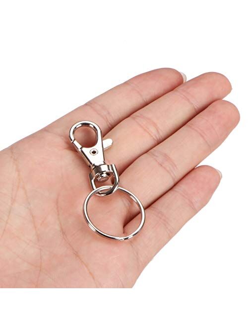 5 Set Key Chain Key Rings Metal Swivel Clasps Snap-On Keychain Hook Spring Clip Snap Hook Lobster Clasp for Keys, Lanyards Jewelry Findings, Round Edged