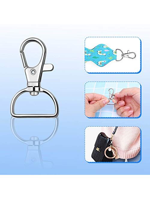 Keychain  Hook, Anezus D Ring Clip Keychain Lanyard Swivel Snap Hooks Clip on Key Ring for Crafts and Purse Hardware (3/4 inch)