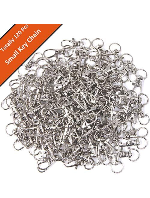 Metal Swivel Clasps Lanyard Snap Hook - 120pcs Lobster Claw Clasp for Keychain Hook Crafts