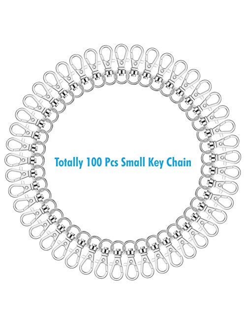 Anezus 100Pcs Key Chain Clip Hooks Swivel Lanyard Snap Hook Keychain Hooks for Lanyard Key Rings Crafting