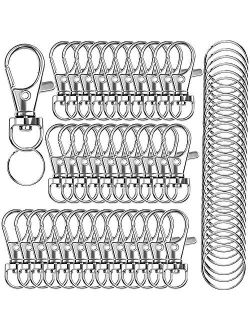 120PCS Premium Swivel Lanyard Snap Hook with Key Rings, Metal Hooks Keychain Hooks for Lanyard Key Rings Crafting