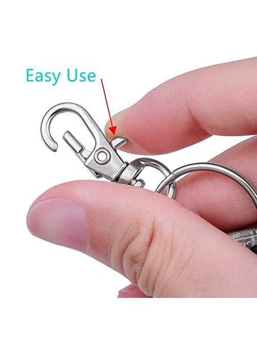 100PCS Premium Key Chain Clip Hooks, Swivel Clasps Lanyard Snap Hook, Keychain Hooks for Lanyard Key Rings Crafting