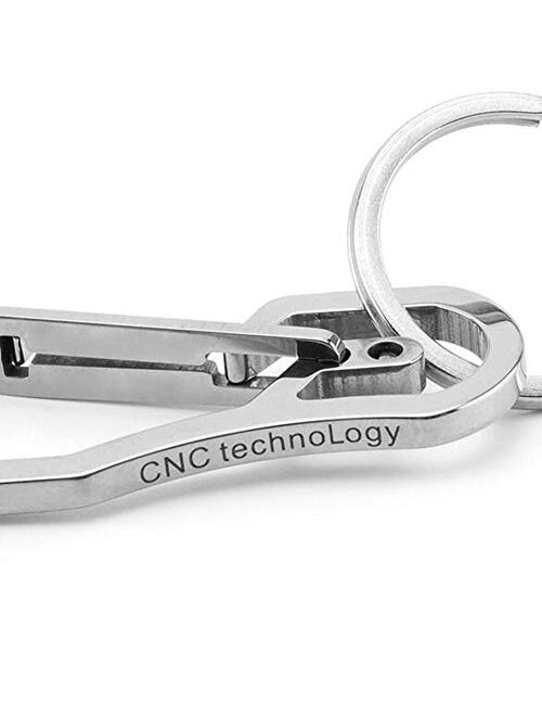 Alsmiley Carabiner Clip Retractable Ring Set Titanium Quick Release KeyChain Hooks for Men Women