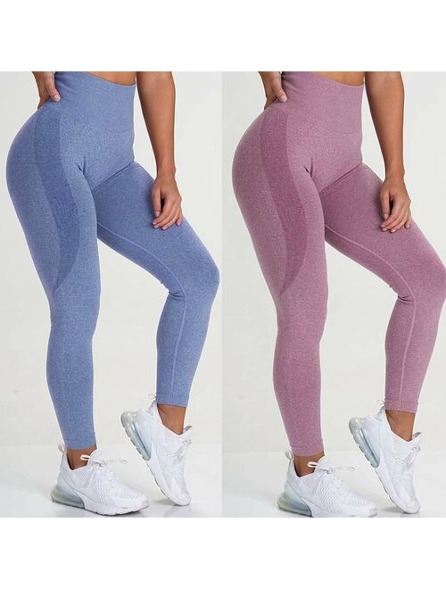 Women High Waist Compression Leggings Push Up Running Yoga Pants Gym Booty Scrunch Trousers
