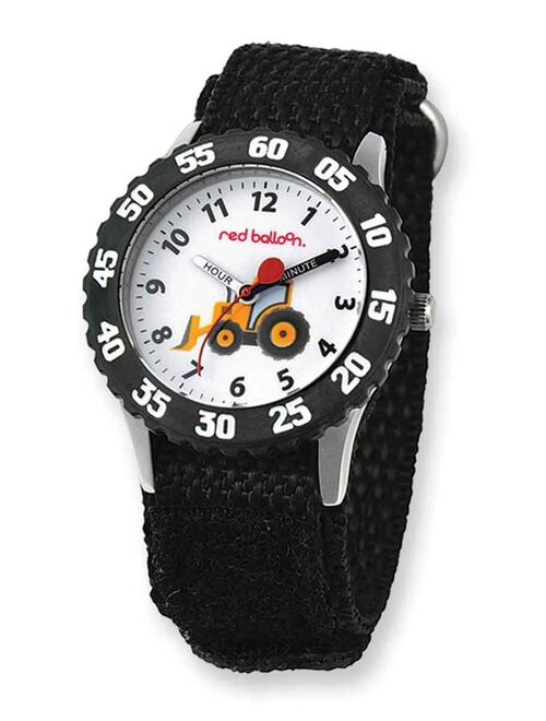 Construction Site Boys' Stainless Steel Watch, Black Strap