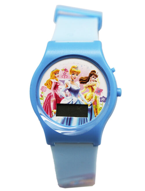 Disney Princess Light Blue Colored Band Digital Dial Kids Watch