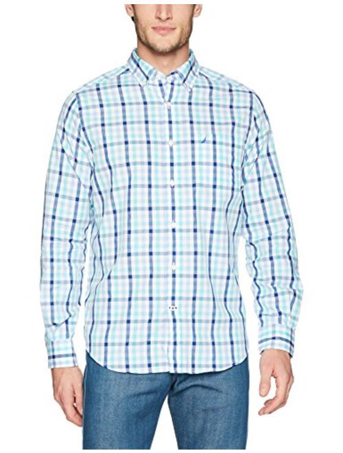 Nautica Men's Wrinkle Resistant Long Sleeve Button Front Shirt