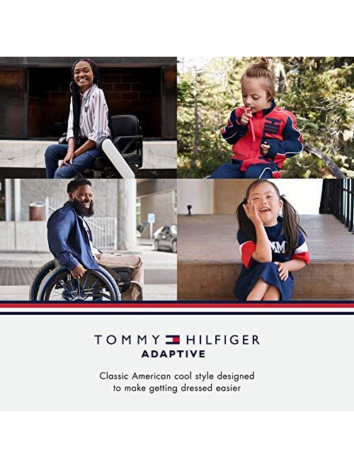 Tommy Hilfiger Men's Adaptive Magnetic Short Sleeve Button Shirt Slim Fit