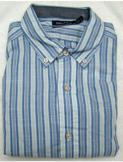 Nautica Men's Marina Stripe Long Sleeve Shirt - Size Large
