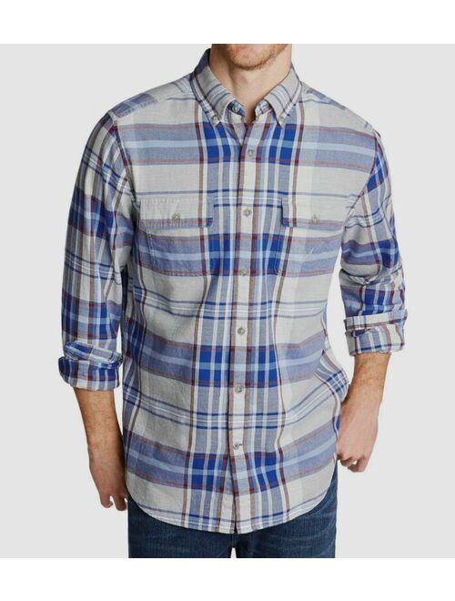 NWT $115 Nautica Mens Blue Plaid Long-Sleeve Button Casual Flannel Shirt Size XL