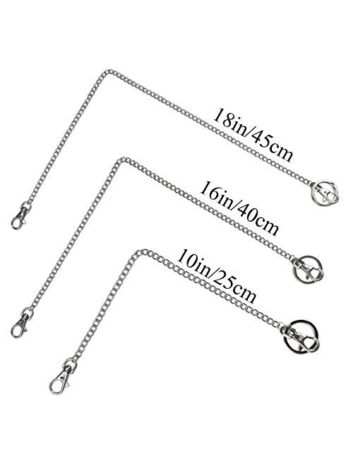 Pocket Chain Wallet Chain Keychain Jeans Chain with Lobster Clasps 3 Size 10'' 16'' 18'' for Man and Women