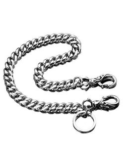TIASRI Full Stainless Steel Anti-Lost Keychain Chain Firm Secure Key Chain Never Rust, Bend or Break