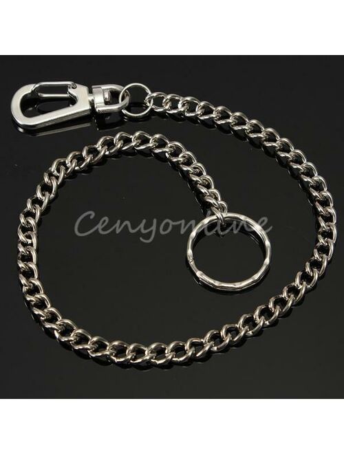 Extra Long Metal Keyring Silver Keychain Chain Hipster Key Wallet Belt Ring