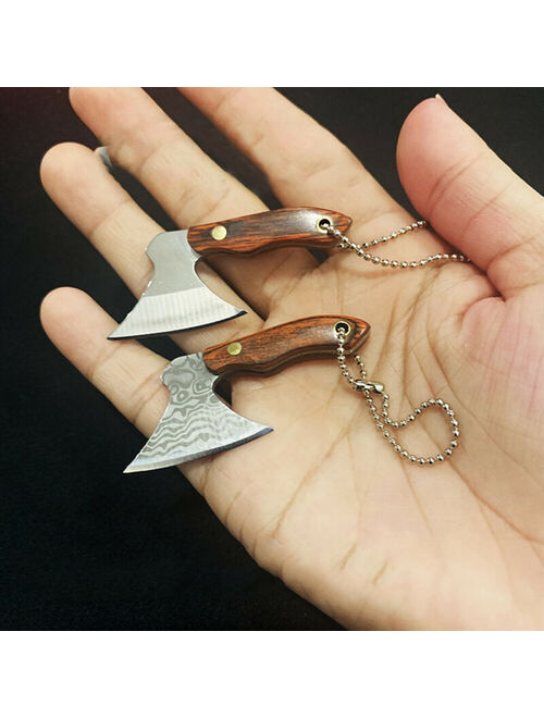 Portable Small Metal Knife Keychain Cleaver Key Ring Pendant Outdoor Cutter Tool