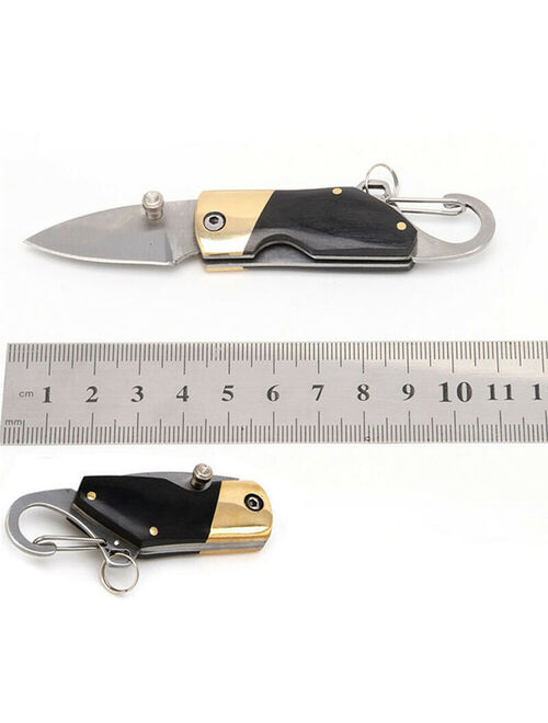 Mini Stainless Steel Folding Pocket Knife Keychain Pendant Portable Outdoor Tool