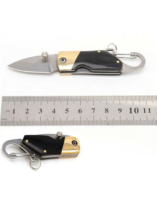 Mini Stainless Steel Folding Pocket Knife Keychain Pendant Portable Outdoor Tool