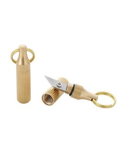 Mini Pocket Knife Keychain Portable Brass Key Ring Pendant Outdoor Blade Cleaver