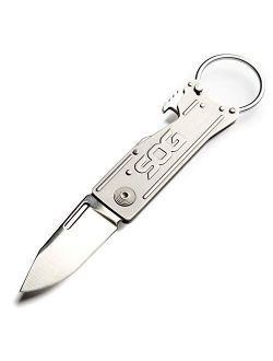 SOG Keychain Pocket Knife with Bottle Opener Keychain Ring - Keytron EDC Keychain Knife with 1.8 Inch Folding Knife