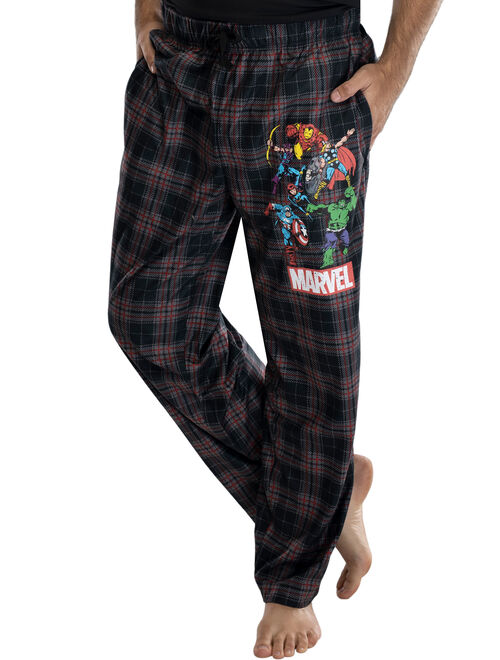 Marvel Comics Men's Avengers Plaid Loungewear Pajama Pants