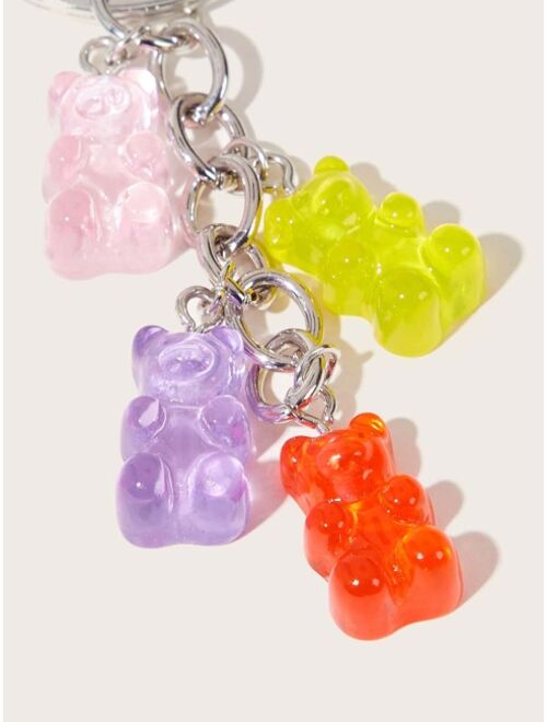 Shein 1pc Random Color Resin Charm Teddy Bear Keychain