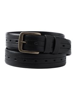 Kingsize Men's Big and Tall Stitched Leather Belt